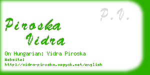 piroska vidra business card